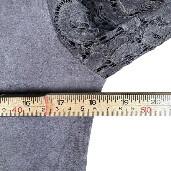 Pretty Angel Gray Linen Cotton Blend Fringe Western Boho Tunic Dress | M/L - Picture 8 of 11